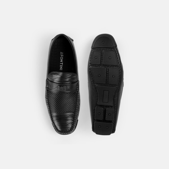 J.Fontini Men Black Casual Loafers (SKU: 14-1681-11-40)