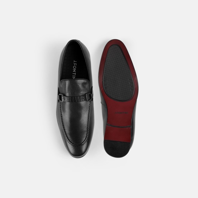 J.Fontini Men Black Formal Moccasin (SKU: 14-1683-11-40)