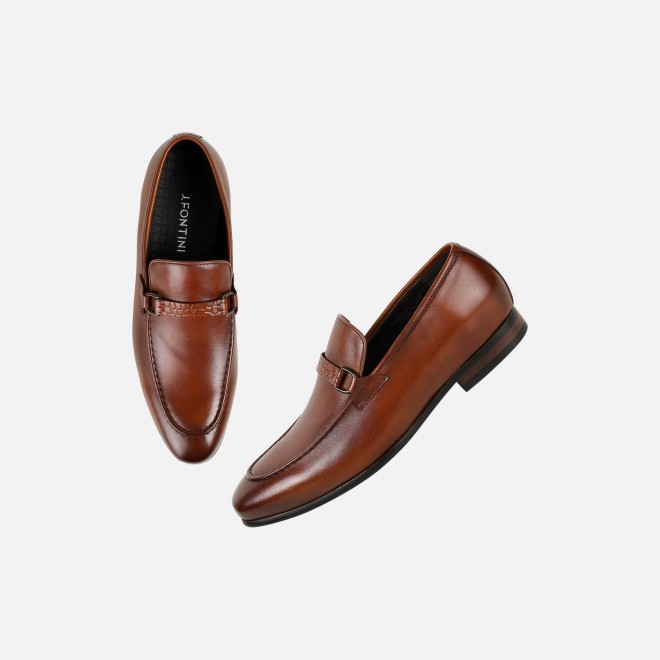 J.Fontini Men Tan Formal Moccasin (SKU: 14-1683-23-40)