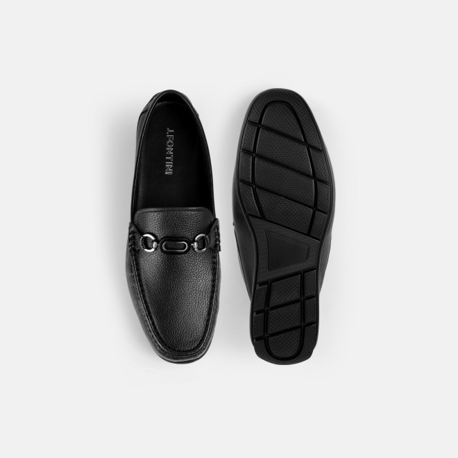 J.Fontini Men Black Casual Loafers (SKU: 14-1686-11-40)