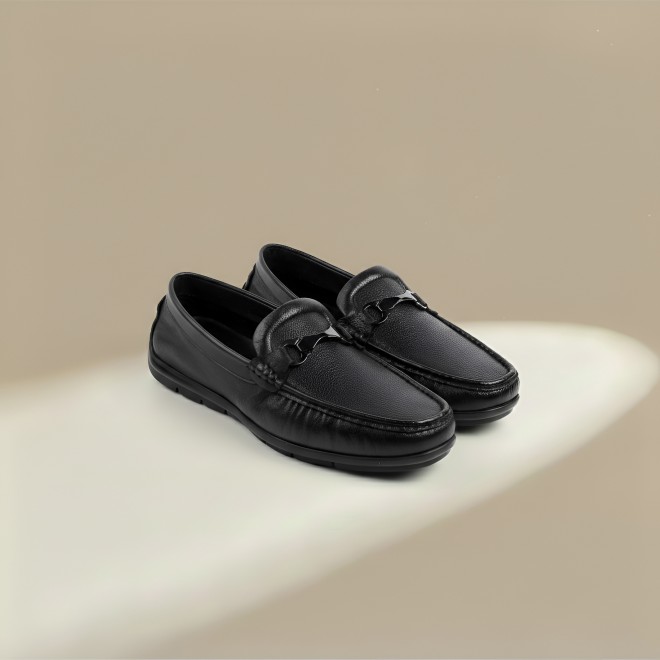 J.Fontini Men Black Formal Moccasin