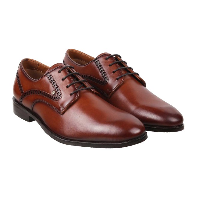 J.Fontini Men Tan Formal Lace Up