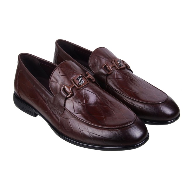 J.Fontini Men Brown Formal Moccasin