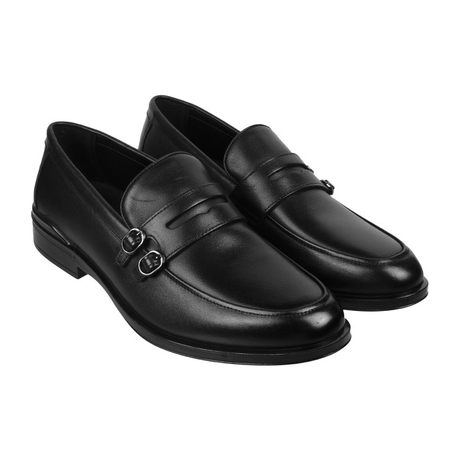 J.Fontini Men Black Formal Moccasin