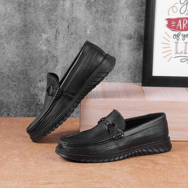 Mochi Men Black Casual Slip-Ons