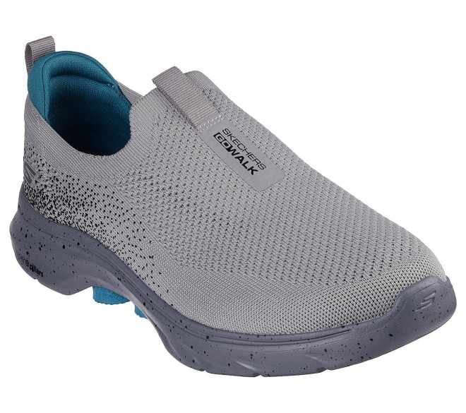 Skechers Men Grey-suede Sports Walking Shoes