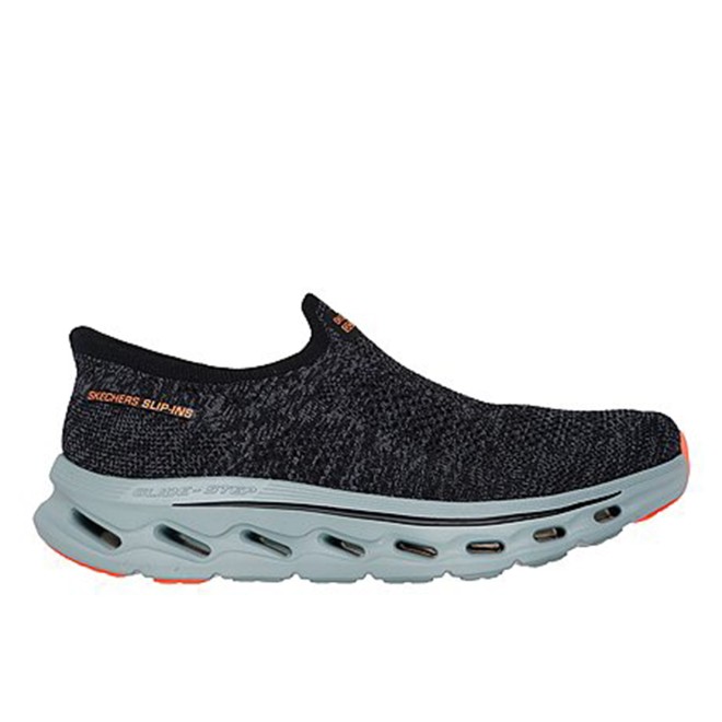 Skechers Men Black-grey Sports Slip Ons