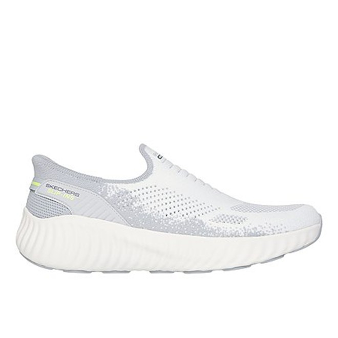 Skechers Men White-grey Sports Slip Ons