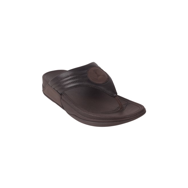 Mochi Men Brown Casual Slippers