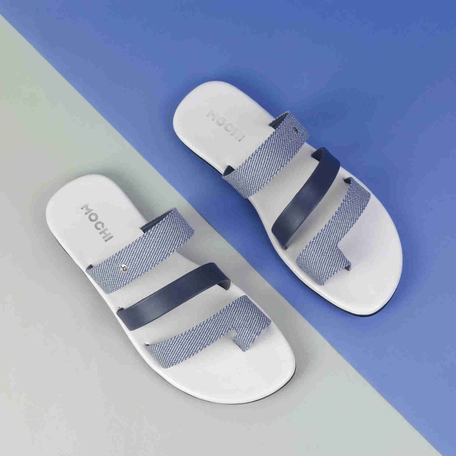 Mochi Men White Casual Slippers & Flip Flops (SKU: 16-1041-16-40)