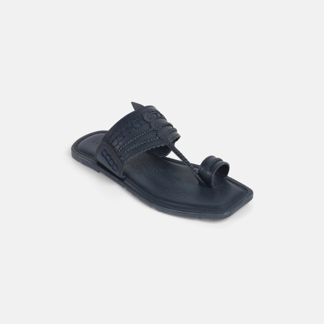 Mochi Men Navy-Blue Ethnic Kolhapuris