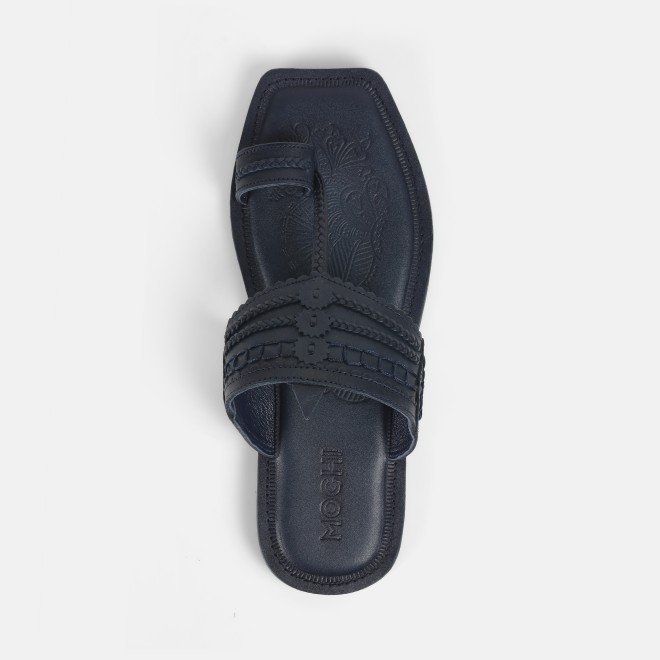 Mochi Men Navy-Blue Ethnic Kolhapuris (SKU: 16-1047-17-40)