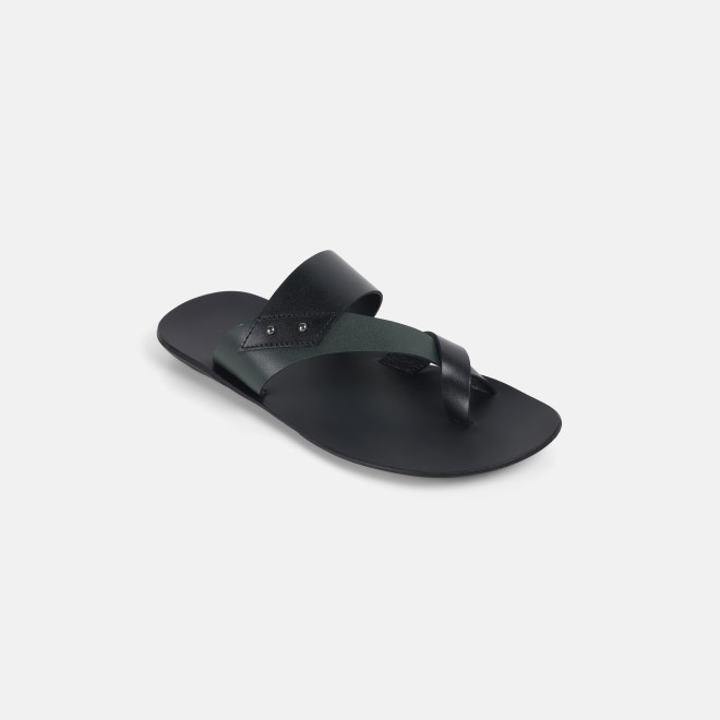 Mochi Men Black Casual Slippers