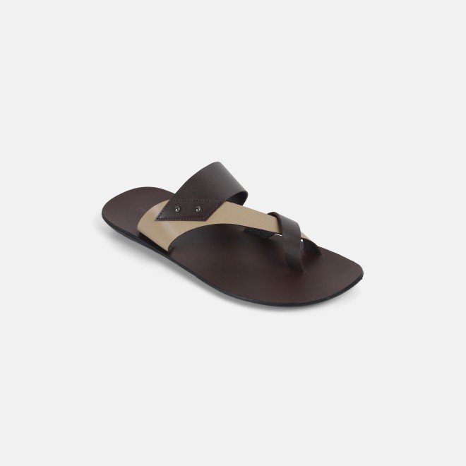 Mochi Men Brown Casual Slippers