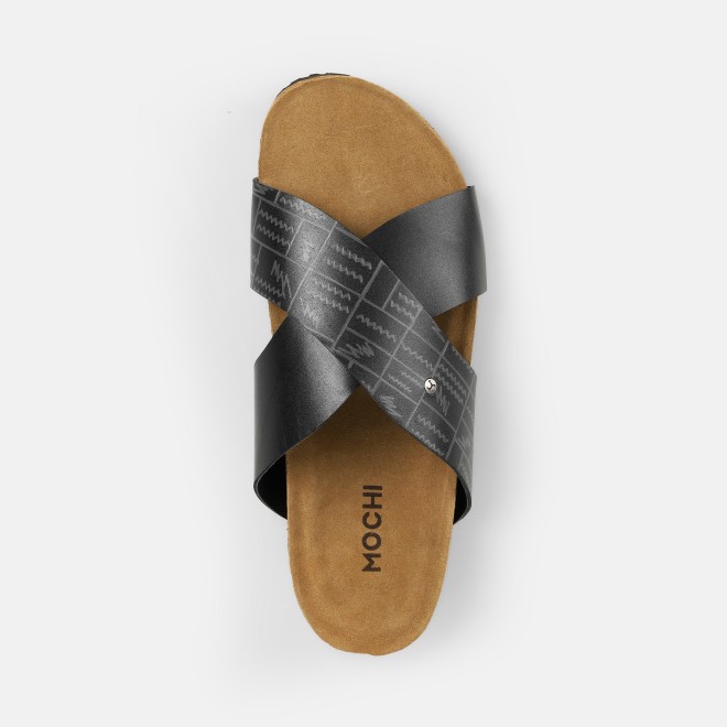 Mochi Men Black Casual Slippers (SKU: 16-1067-11-40)