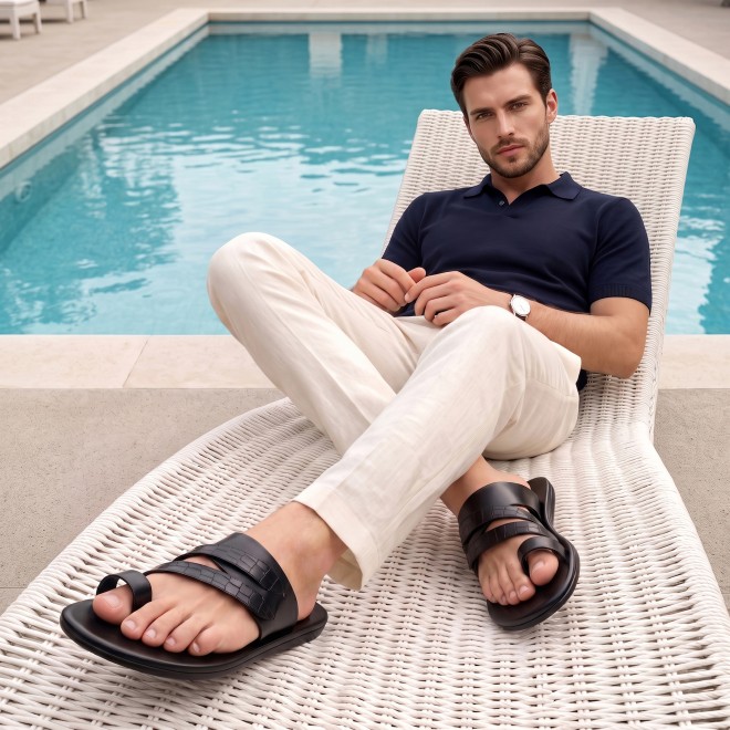 Mochi Men Black Casual Slippers (SKU: 16-1076-11-39)