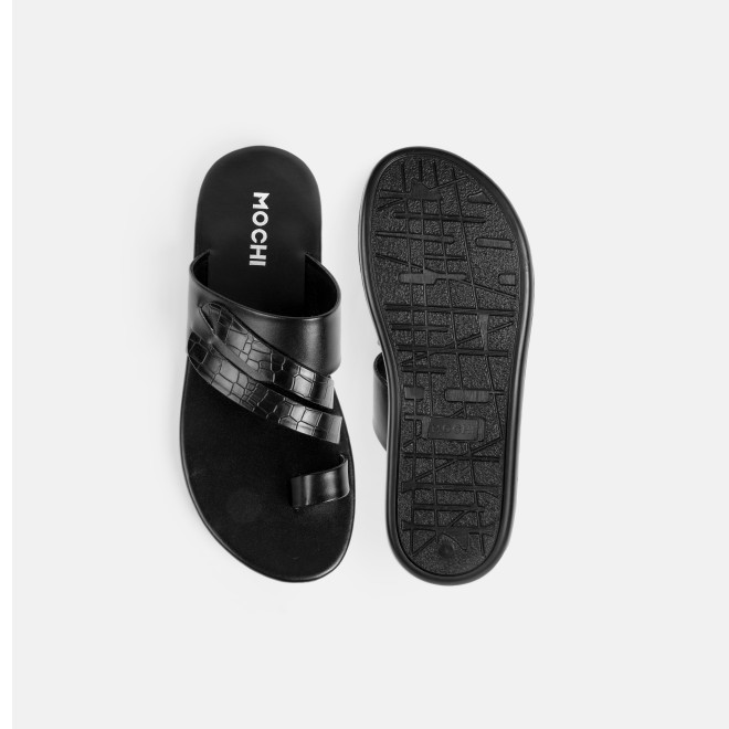 Mochi Men Black Casual Slippers (SKU: 16-1076-11-39)