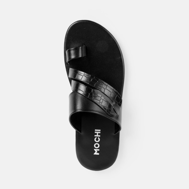 Mochi Men Black Casual Slippers (SKU: 16-1076-11-39)