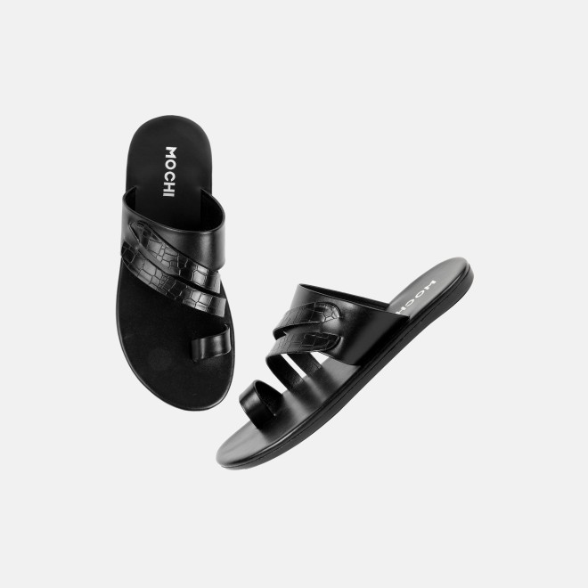 Mochi Men Black Casual Slippers (SKU: 16-1076-11-39)