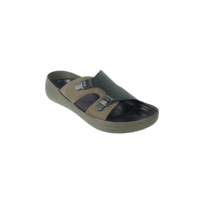 Mochi Men Olive Casual Slippers