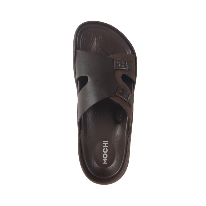 Mochi Men Brown Casual Slippers (SKU: 16-1086-12-41)