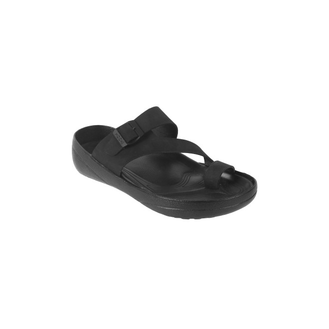 Mochi Men Black Casual Slippers