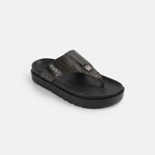 Mochi Men Black Casual Slippers
