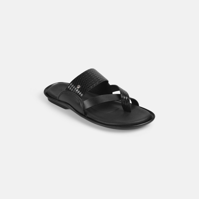 Mochi Men Black Casual Slippers