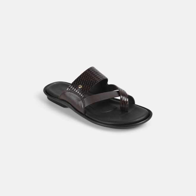 Mochi Men Brown Casual Slippers