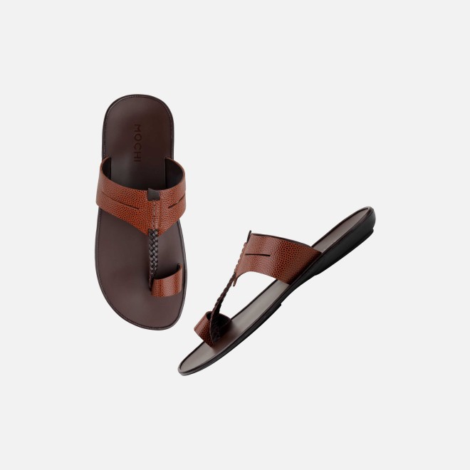 Mochi Men Tan Ethnic Kolhapuris (SKU: 16-1136-23-40)
