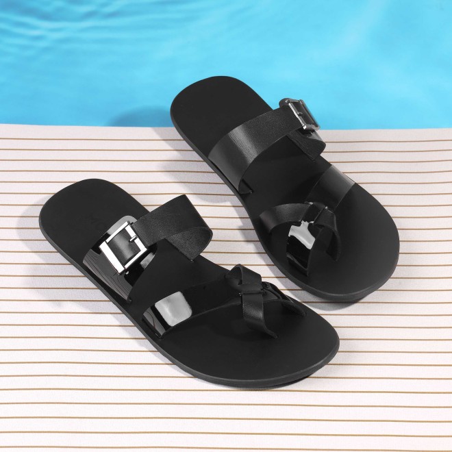 Men Black Casual Slippers