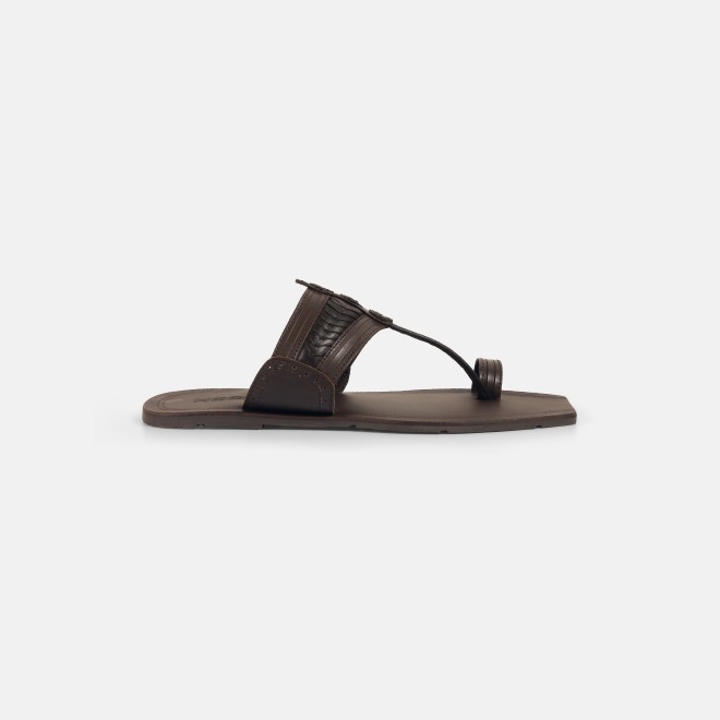 Mochi Men Brown Ethnic Kolhapuris (SKU: 16-1142-12-41)