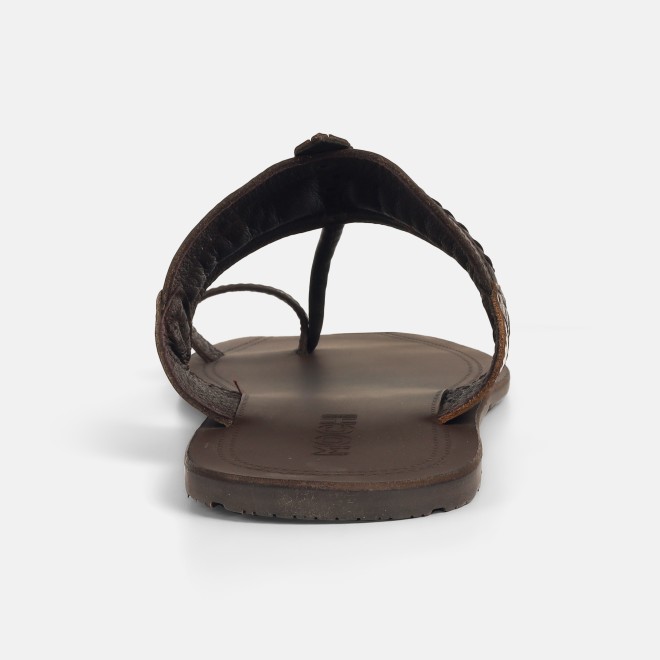 Mochi Men Brown Ethnic Kolhapuris (SKU: 16-1142-12-41)