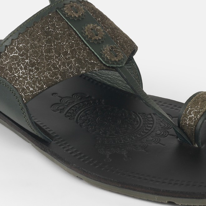 Mochi Men Green Ethnic Kolhapuris (SKU: 16-1144-21-41)