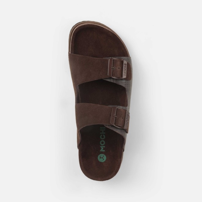 Mochi Men Brown Casual Slippers (SKU: 16-1146-12-40)