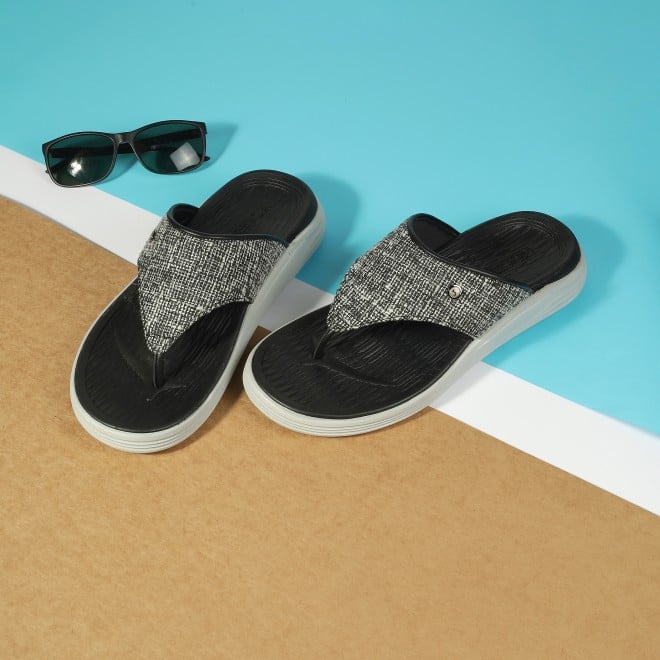 Mochi Men Black Casual Slippers