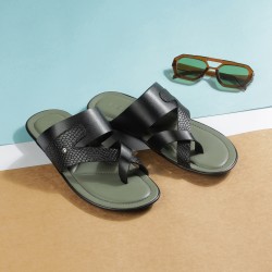Mochi Men Black Casual Slippers