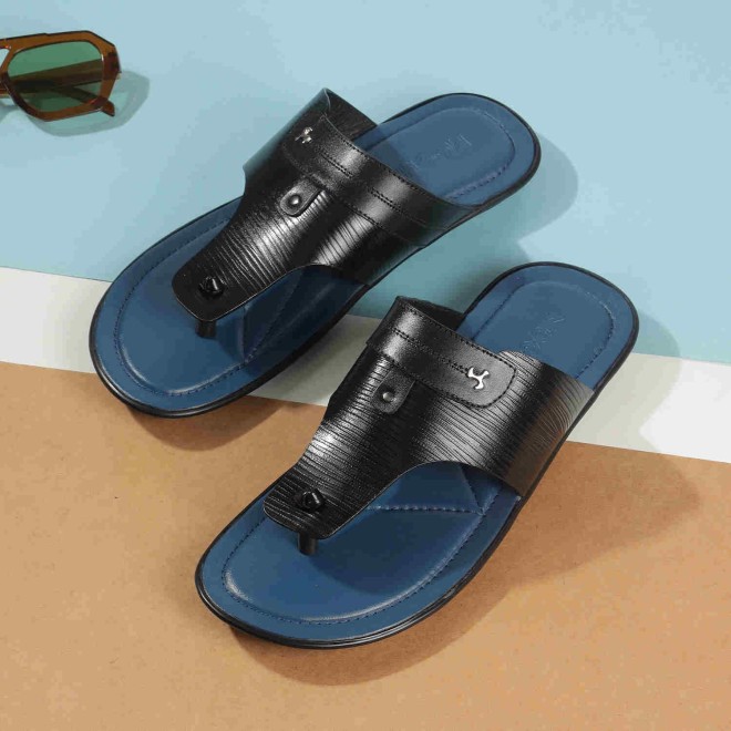 Mochi Men Black Casual Slippers