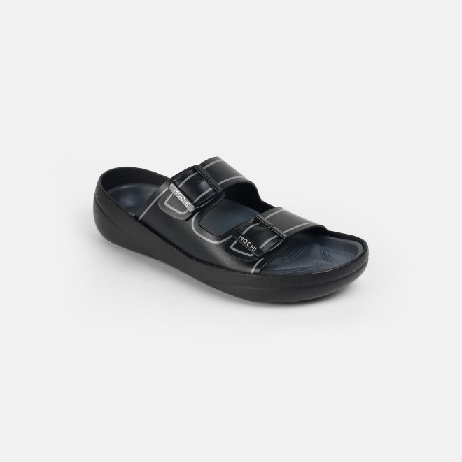 Mochi Men Black Casual Slippers