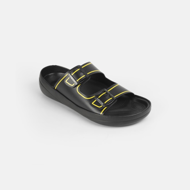 Mochi Men Black-yellow Casual Slippers