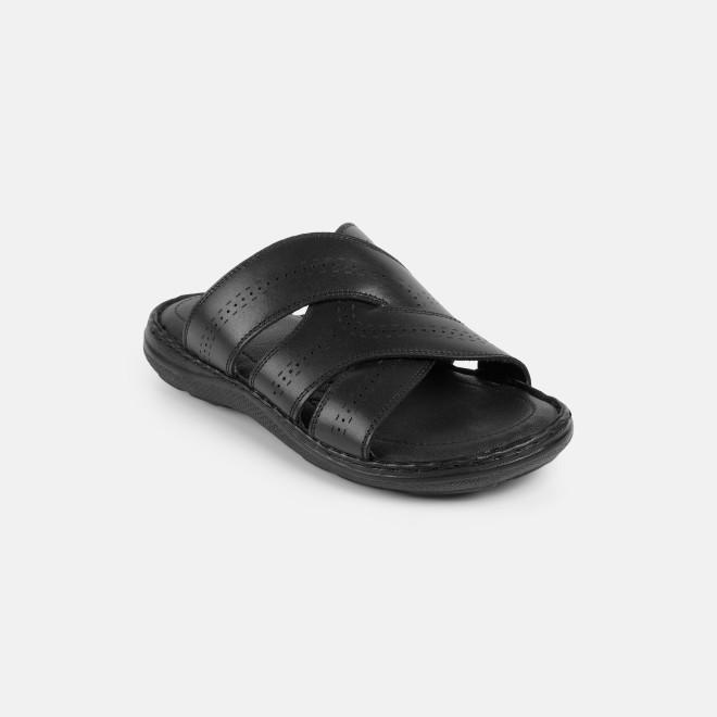 Mochi Men Black Casual Slippers