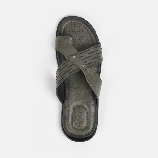 Mochi Men Green Casual Slippers (SKU: 16-1184-21-41)