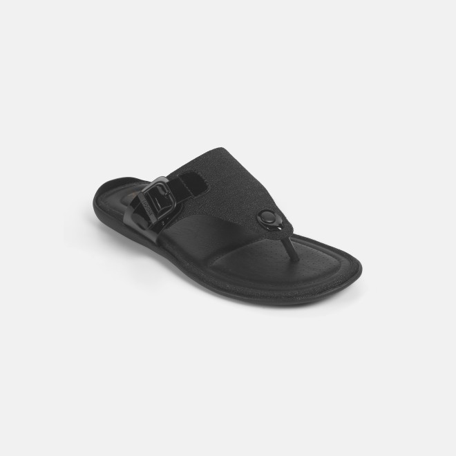 Mochi Men Black Casual Slippers