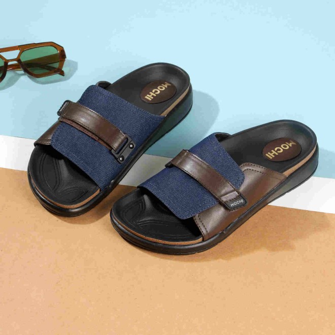 Mochi Men Blue Casual Slippers