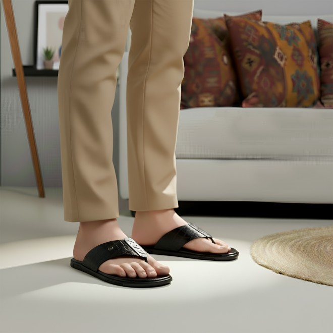 Mochi Men Black Casual Slippers (SKU: 16-1196-11-40) Mochi Men Black Casual Slippers (SKU: 16-1196-11-40)
