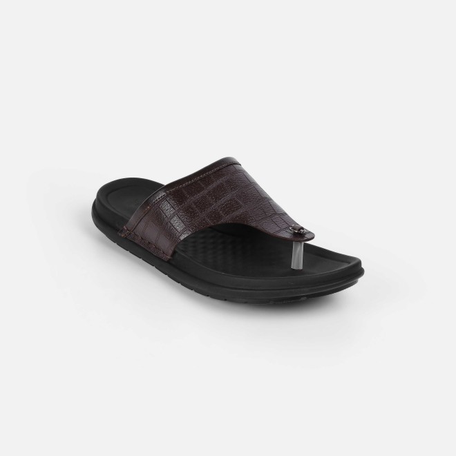 Mochi Men Brown Casual Slippers