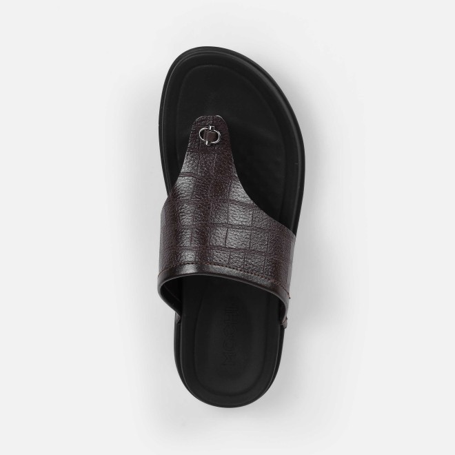 Mochi Men Brown Casual Slippers (SKU: 16-1197-12-40)