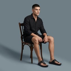 Mochi Men Black Casual Slippers