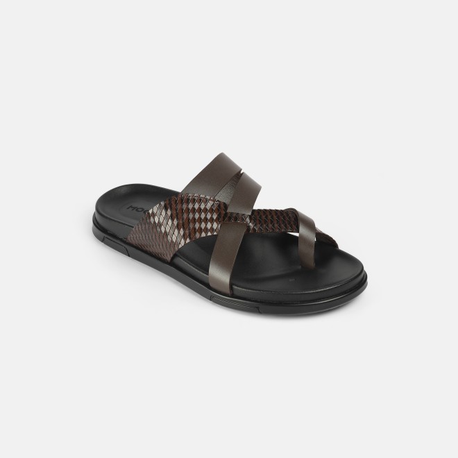 Mochi Men Brown Casual Slippers (SKU: 16-1212-12-40)