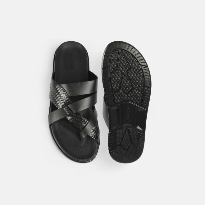 Mochi Men Black Casual Slippers (SKU: 16-1212-11-40)